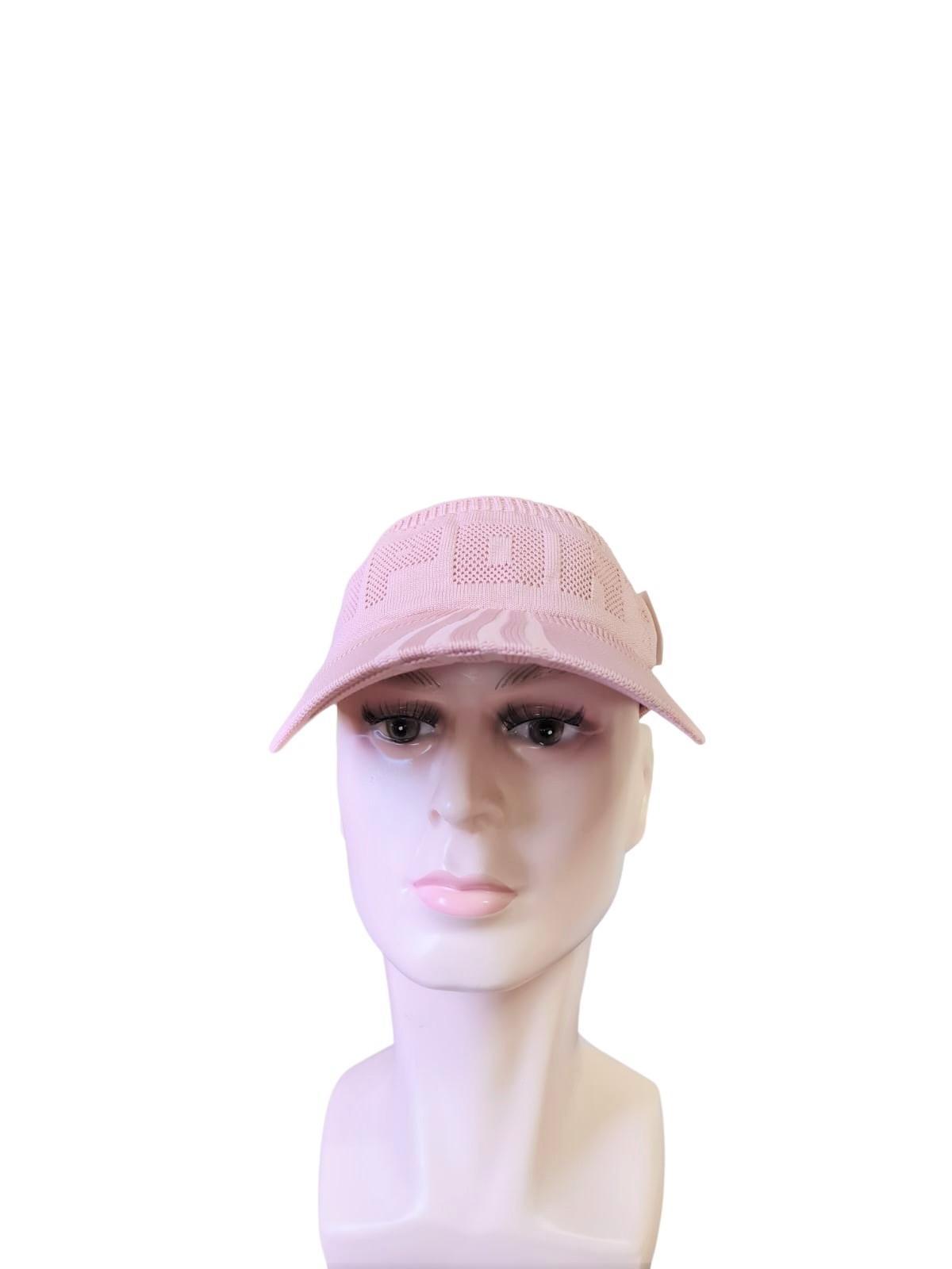 Boné Viseira em Tricô Elástico Rosé - Lindo e Exclusivo