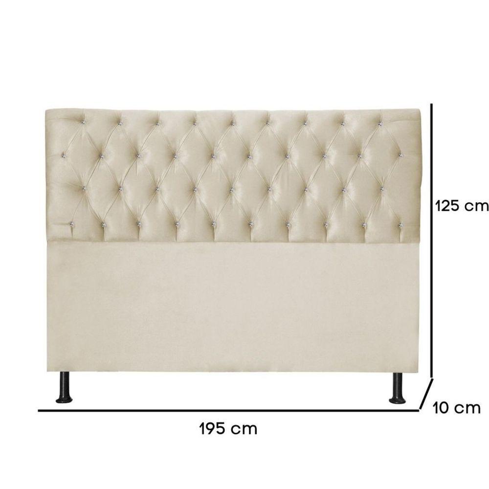 Miniatura Cabeceira Estofada King 195 Cm Juliete Suede Bege Claro