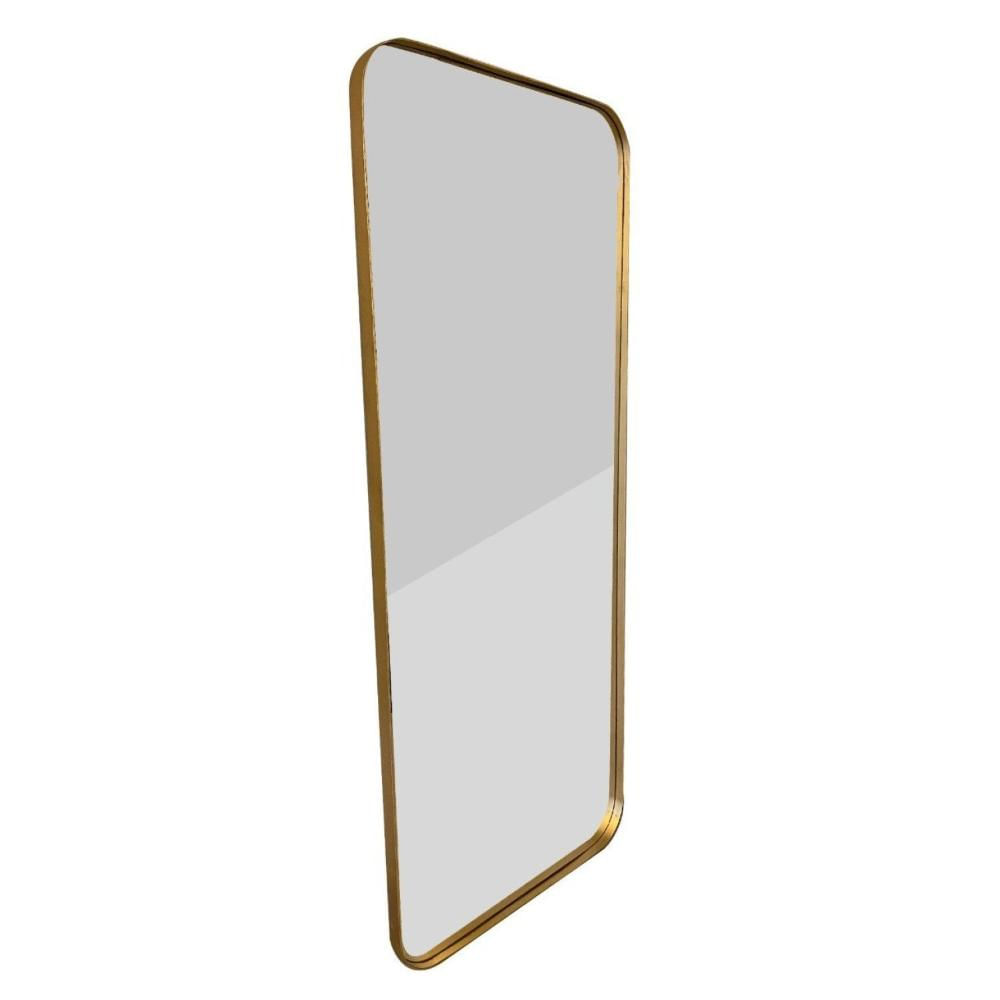Miniatura Espelho Grande Corpo Inteiro de Parede Moldura Aço 170x70cm Rei dos Vidros Dourado