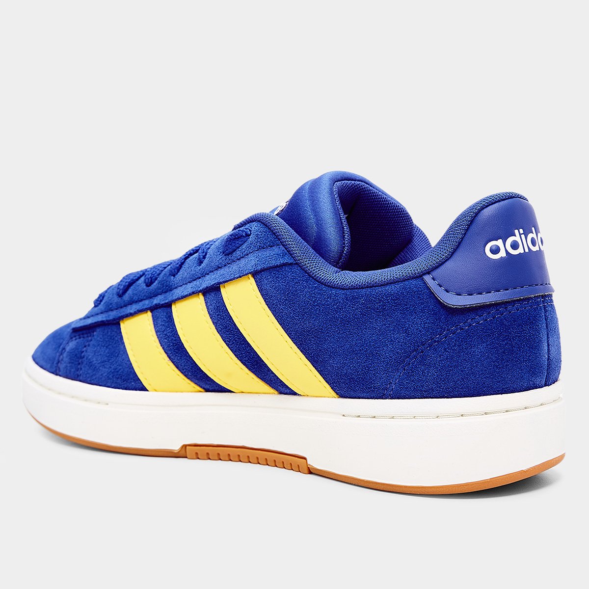 Miniatura Tênis Couro Adidas Grand Court Alpha Masculino Azul+amarelo - 34