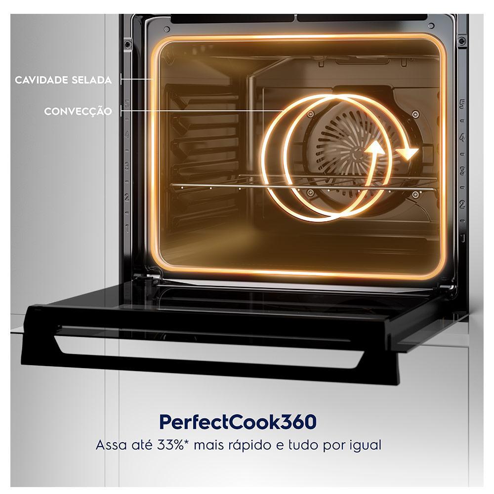 Fogão de Piso Electrolux de 04 Bocas Experience com PerfectCook360 Prata - FE4DC 110