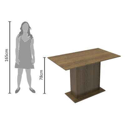 Conjunto Sala de Jantar Madesa Talita Mesa Tampo de Madeira com 4 Cadeiras Rustic/Crema/Pérola Cor:Rustic/Crema/Pérola