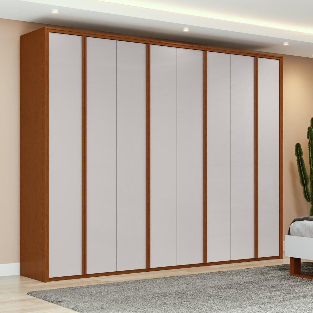 Miniatura Guarda-roupa 8 Portas 6 Gavetas 100% Mdf Ergon Frassino/Off White