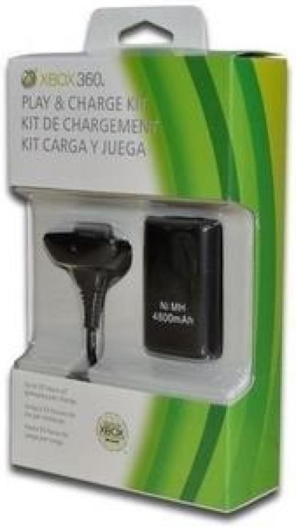 Miniatura Bateria Para Controle Xbox 360 Com Cabo E Carregador Preto