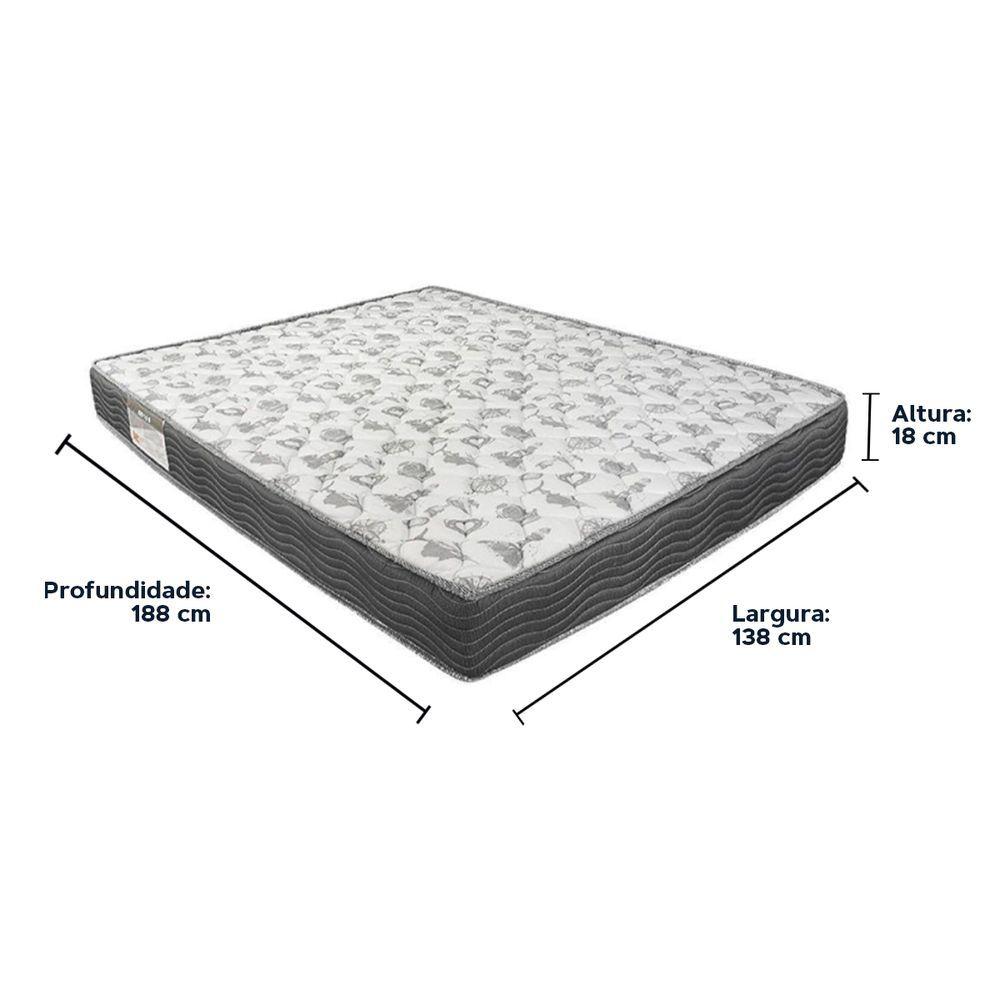 Miniatura Cama Box Baú Branco E Colchão Iso100 Espuma D33 Casal Ortobom