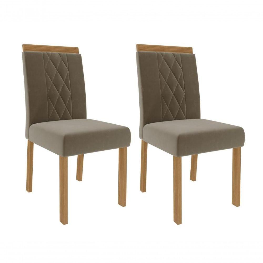 Miniatura Conjunto Sala De Jantar 180x90 Tampo Mdf/vidro 6 Cadeiras Nature/off White/madeira/joli