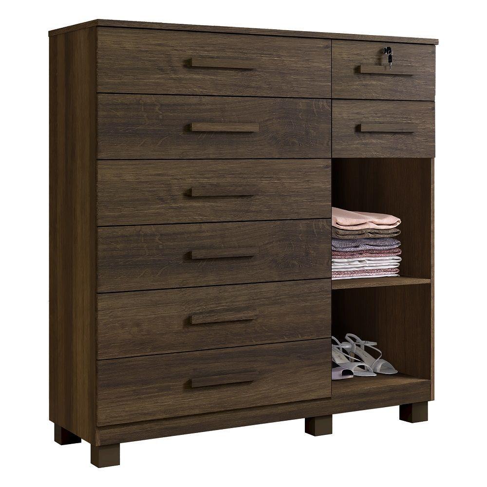 Miniatura Cômoda New Vitoria Com Porta E 8 Gavetas Benetil Imbuia