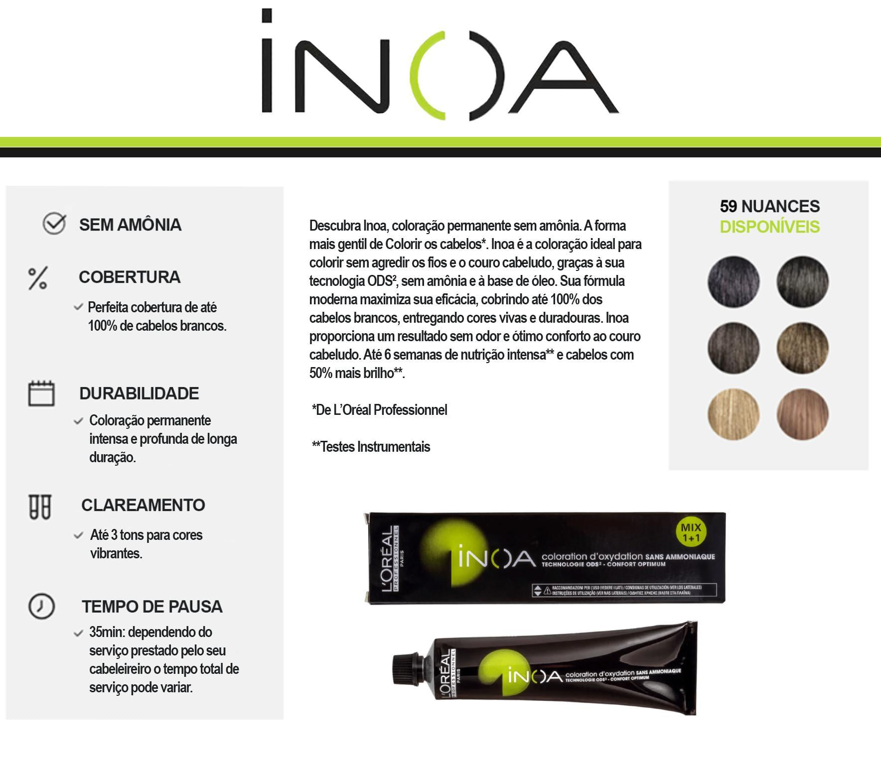 Miniatura Coloração Inoa 8.21 Louro Claro Irisado Cendré L'Oréal