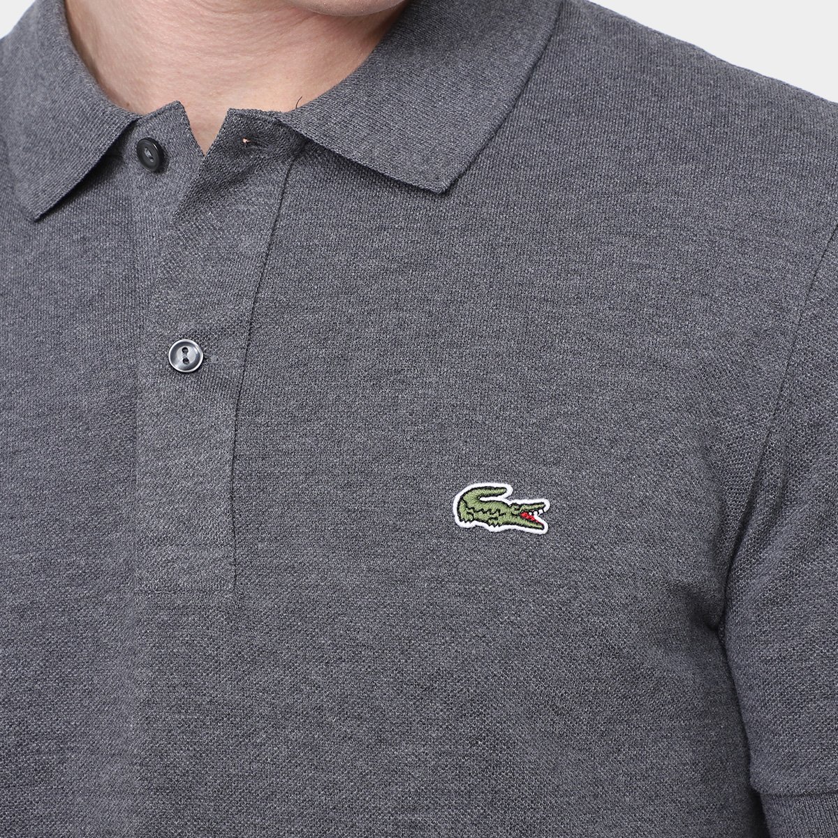 Miniatura Camisa Polo Lacoste Casual Masculina Chumbo - EGG