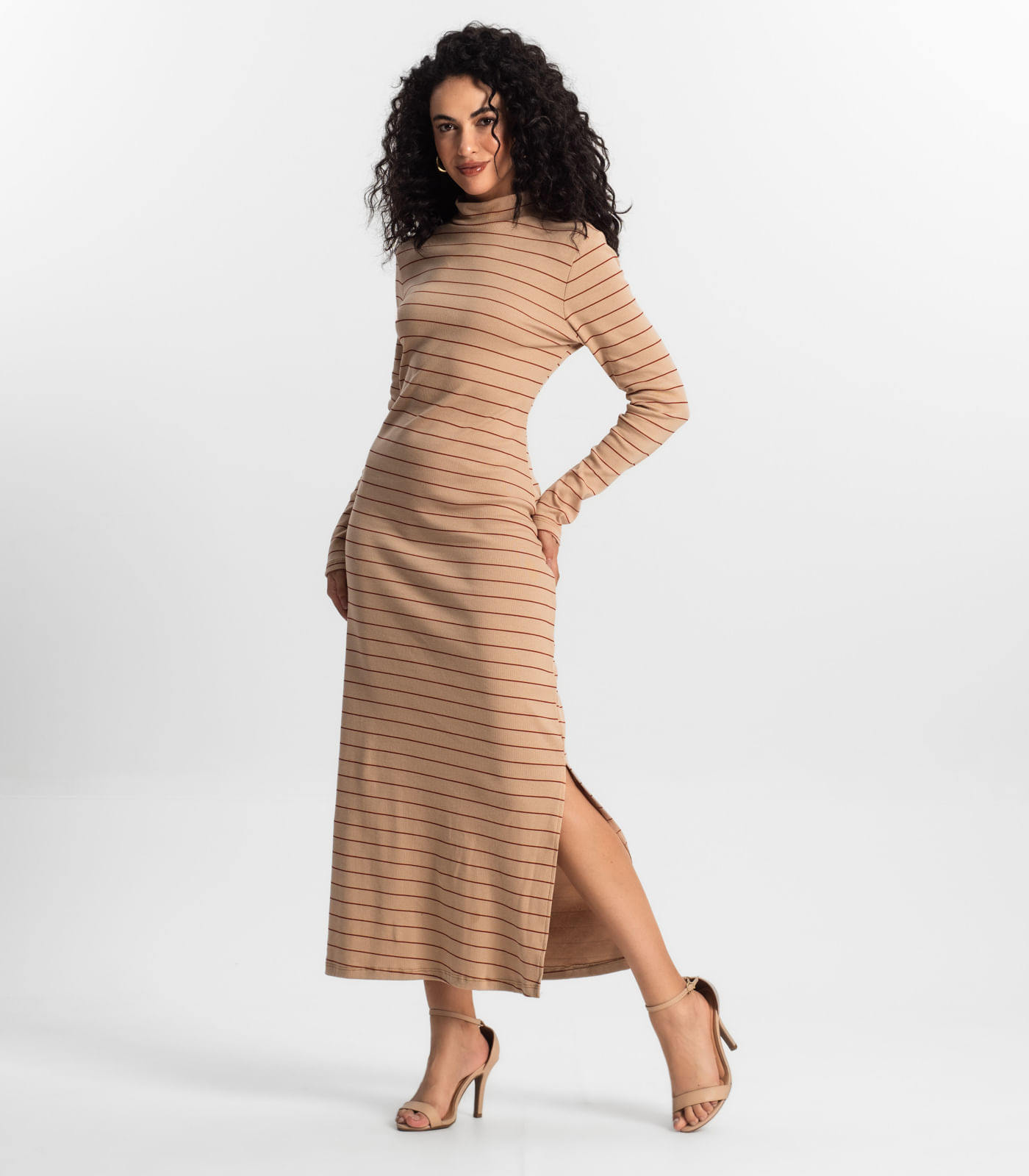 Miniatura Vestido Midi Feminino Rovitex Marrom G