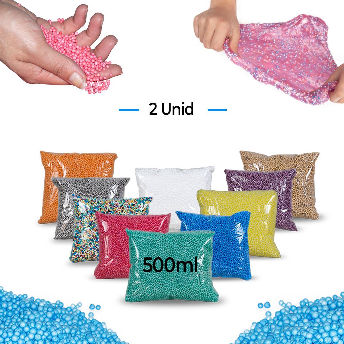 Miniatura 2 Isopor(Pérola)Bolinha Slime Puff Artesanato Colorido 500Ml