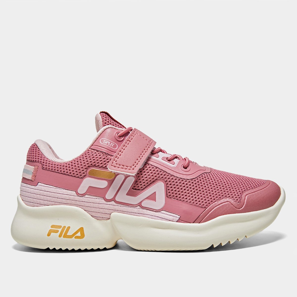 Miniatura Tênis Infantil Fila Split Vlc Rosa+Dourado - 35