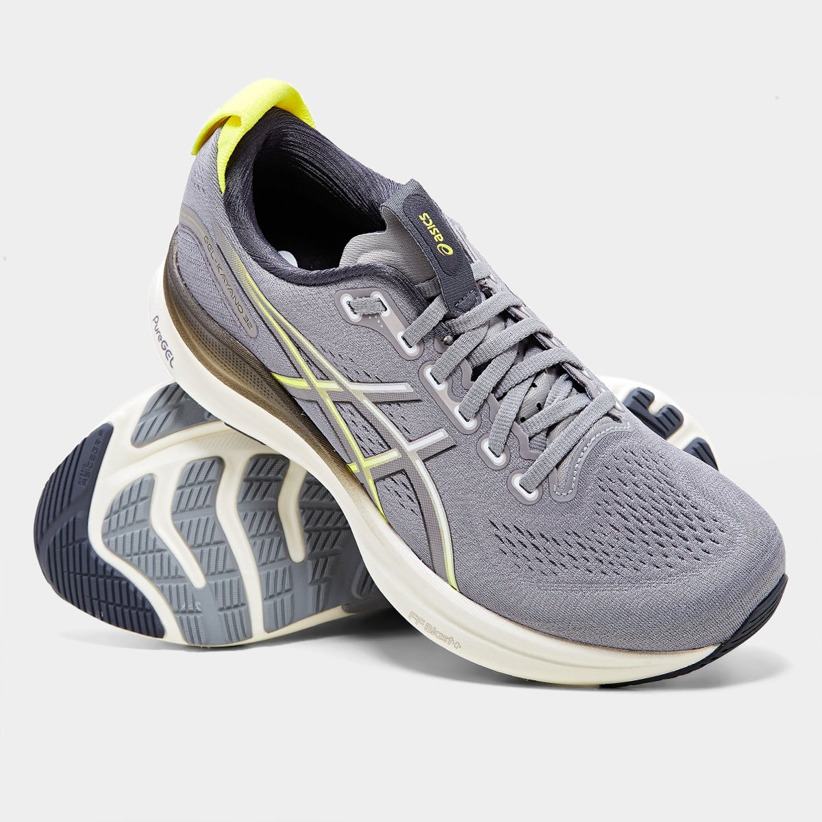 Miniatura Tênis Asics Gel Kayano 32 Masculino Cinza+Amarelo - 38