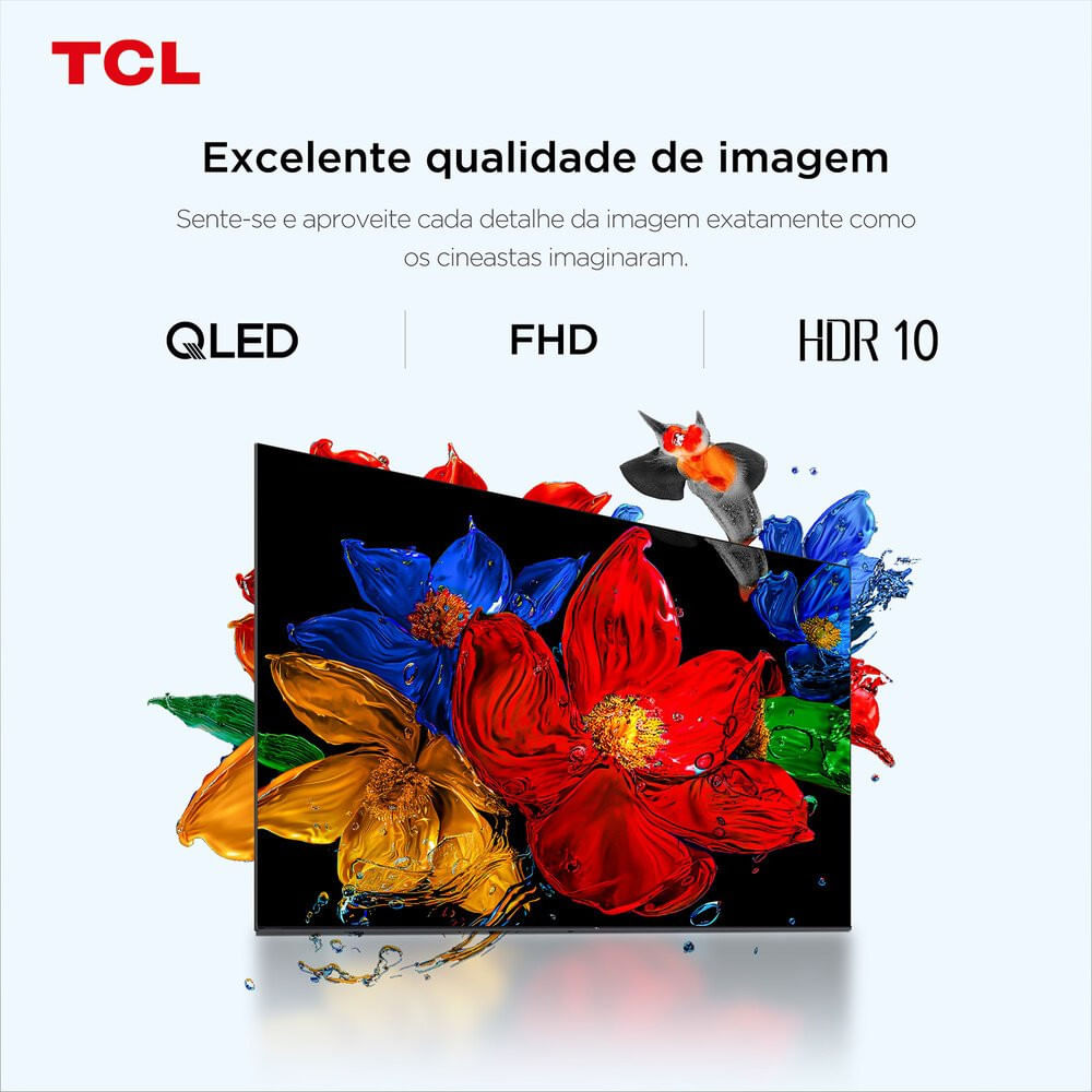 Smart TV TCL 43 Polegadas, Google TV, QLED, 4K - 43S5K Preto - Bivolt