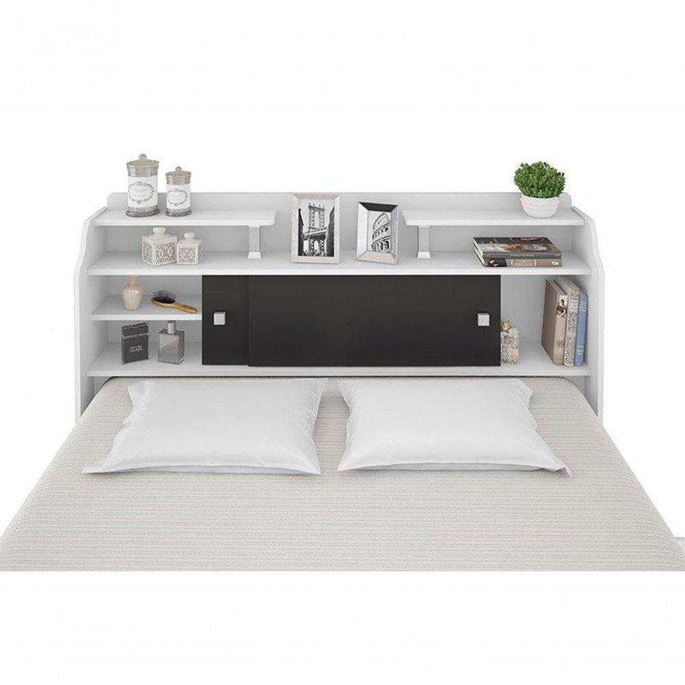 Miniatura Cabeceira Elisa Casal Framar Box 1,38cm Branco / Preto