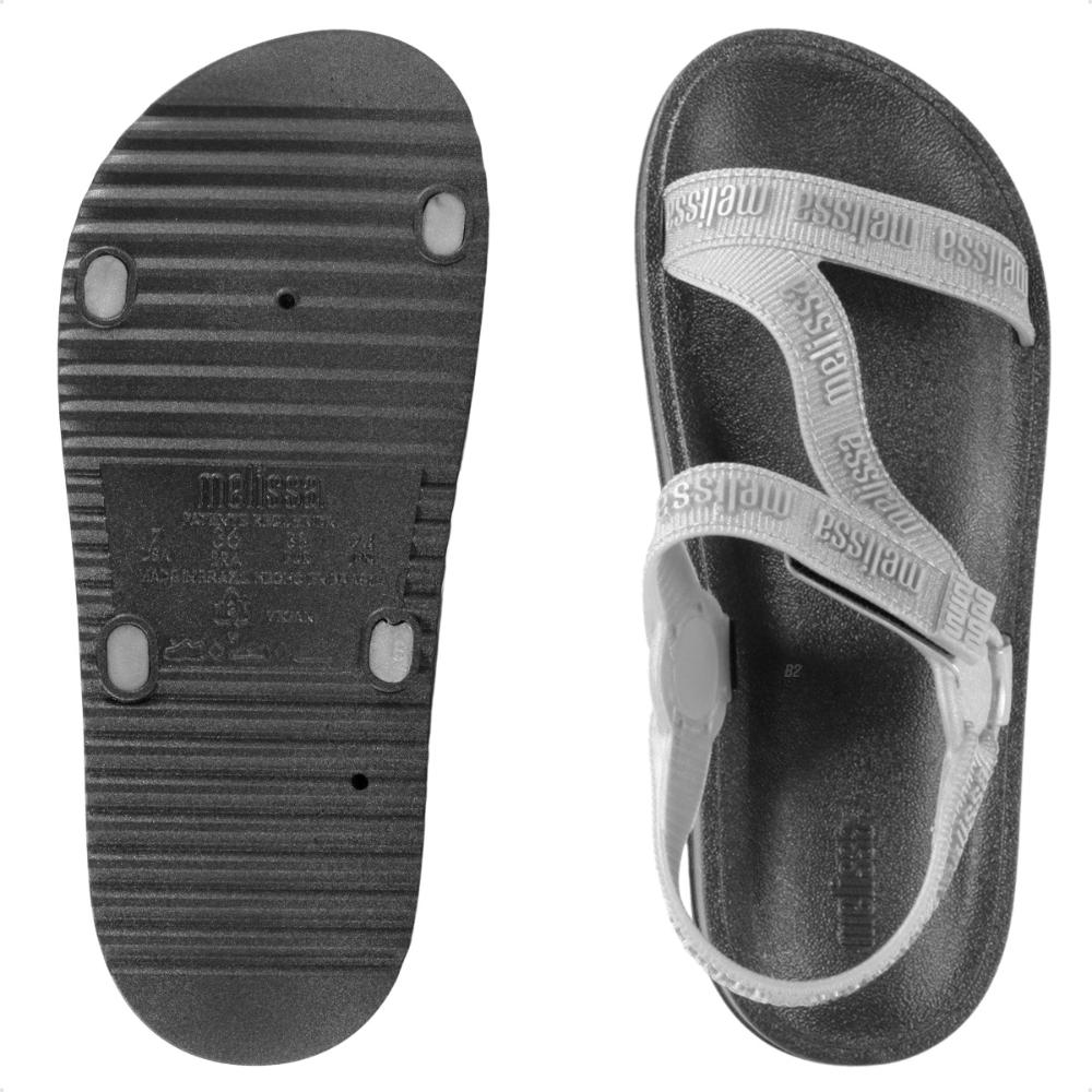 Sandália Melissa Papete Stripes M-Lover Feminina Preto / Prata - 33/34