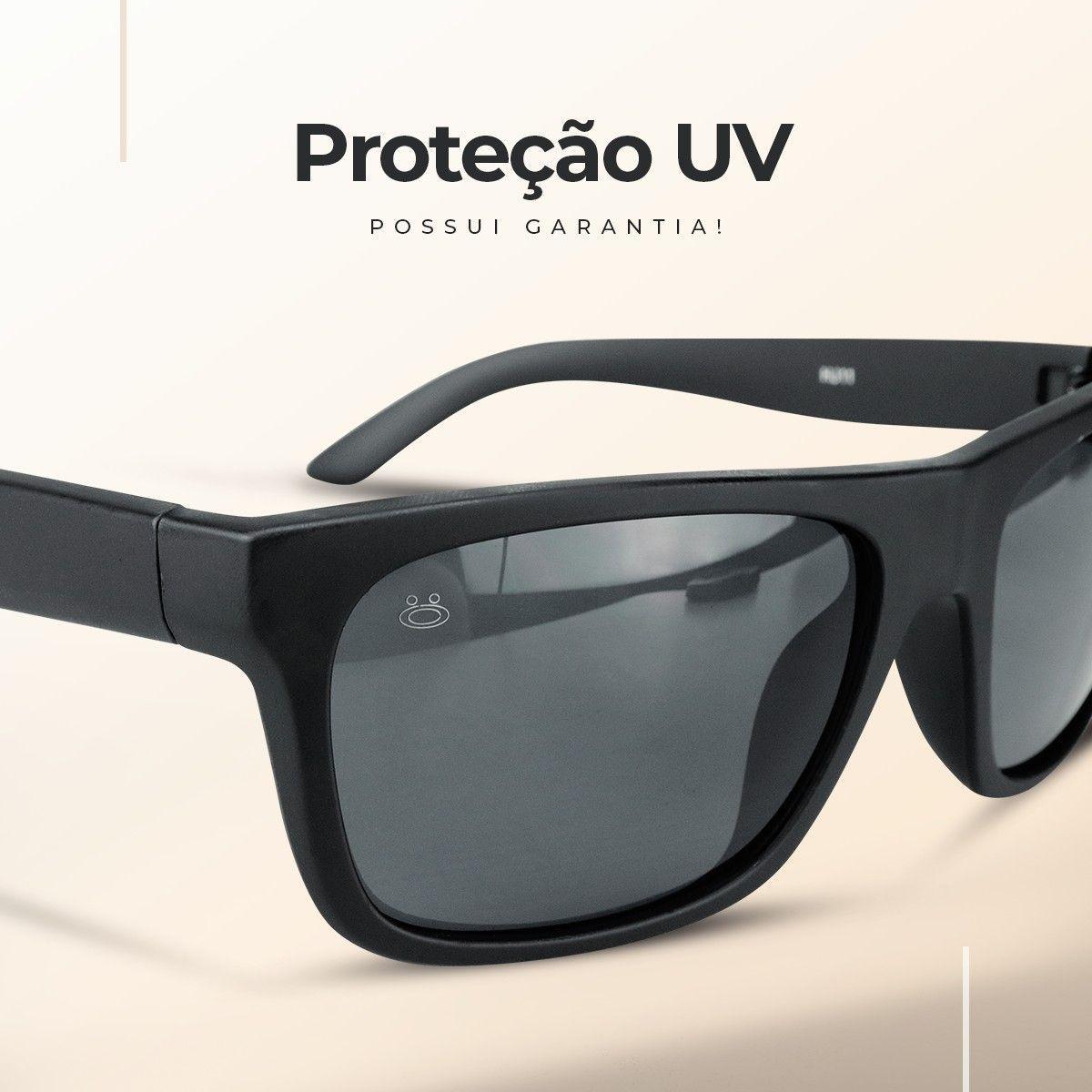 Miniatura Óculos Masculino Praia Preto Emborrachado Proteção Uv Verao