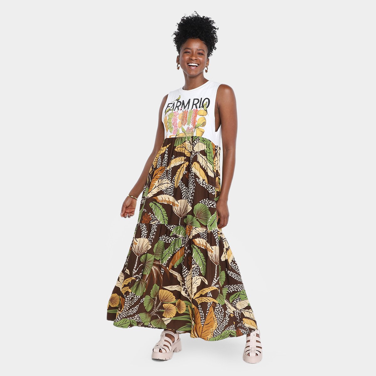 Miniatura Vestido Farm Cropped Farm Rio Feira Feminino Marrom - G
