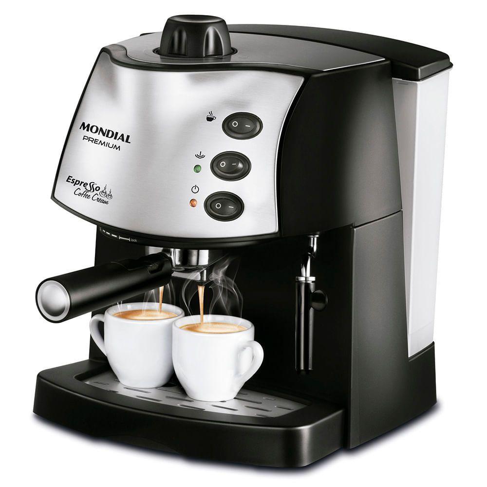 Miniatura Máquina De Café Expresso Mondial Coffee Cream C-08 Cafeteira-220v-preto/inox 220V