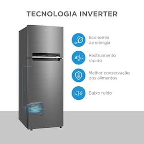 Miniatura Geladeira Midea Frost Free Duplex 394L Inverter Inox 110V
