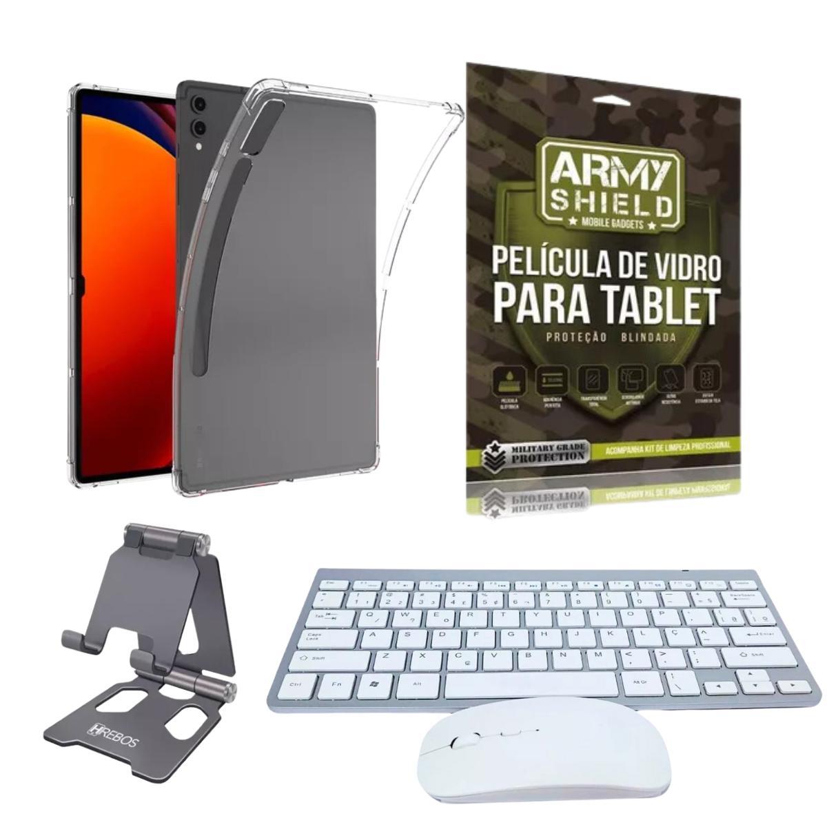 Miniatura Kit Capa Antishock Para Galaxy Tab S9 Plus 12.4 + Teclado