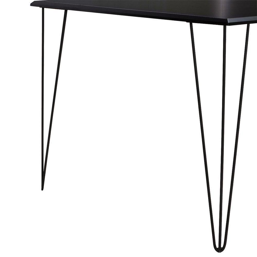 Miniatura Mesa Elen Tampo Retangular 140 X 80 Cm De Madeira Preto New Green - Preto