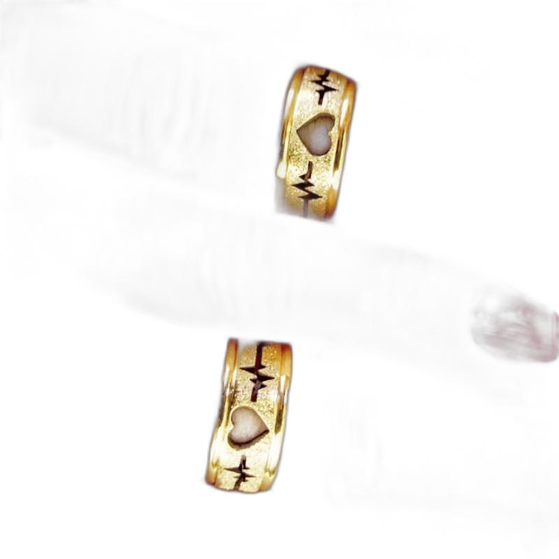 Miniatura Alianças Casamento Ouro 8mm Coração 18k
