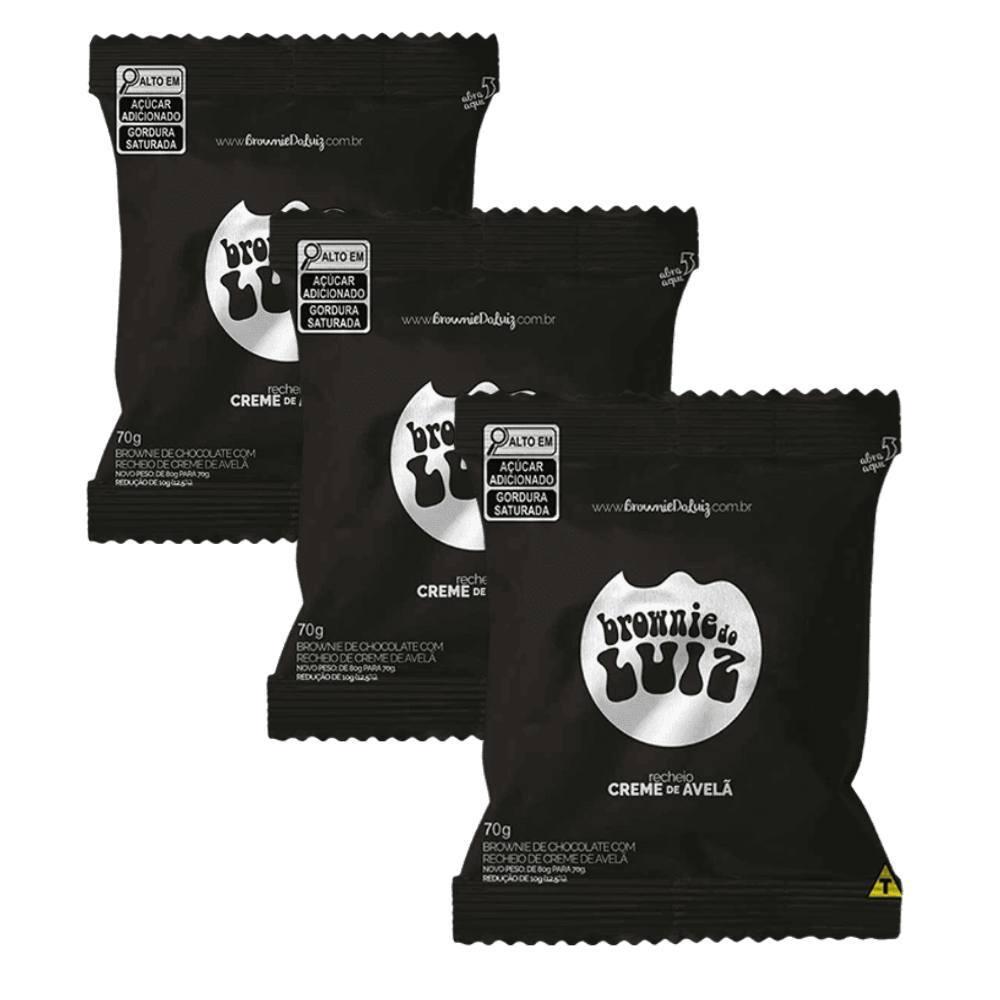 Miniatura Brownie Do Luiz Creme De Avelã Kit 3 Unidades De 70G