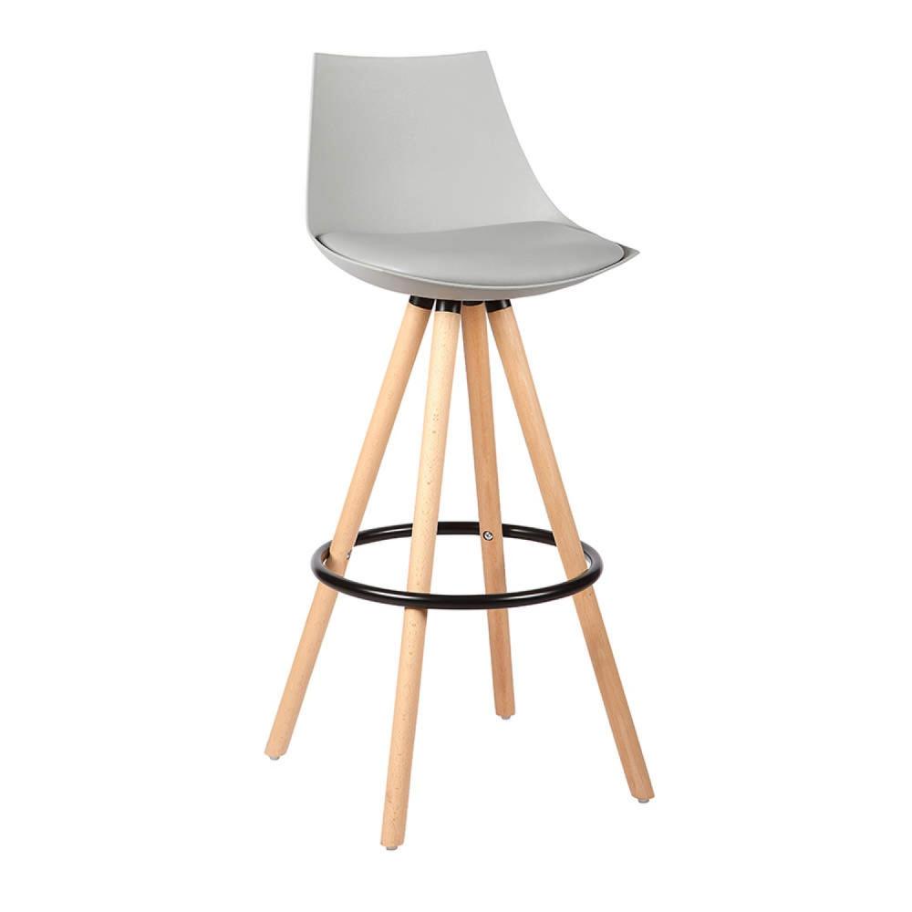 Miniatura Banqueta Alta com Encosto Polipropileno Lorena Rivatti Cinza