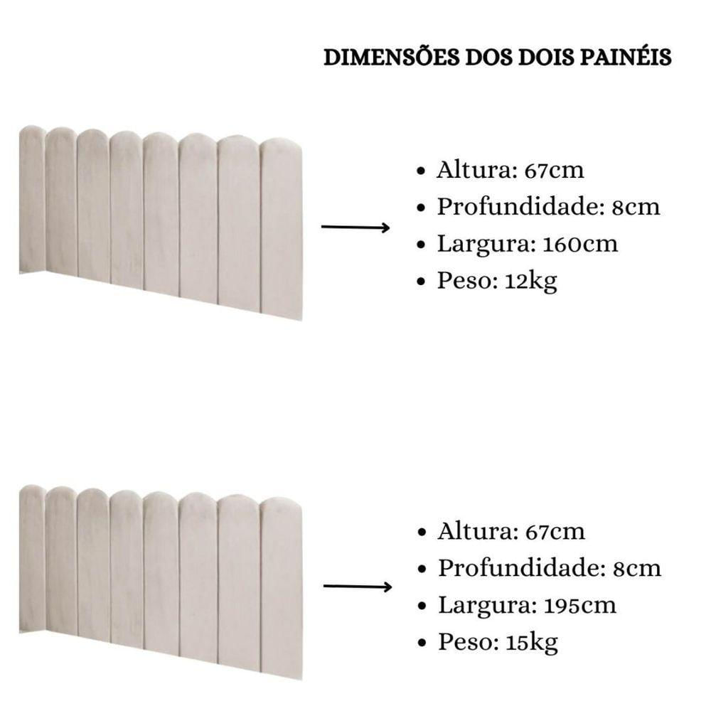 Miniatura Cabeceira Painel Cama Queen Box Nuvem Suede Sandy 160 Cm Cor:bege