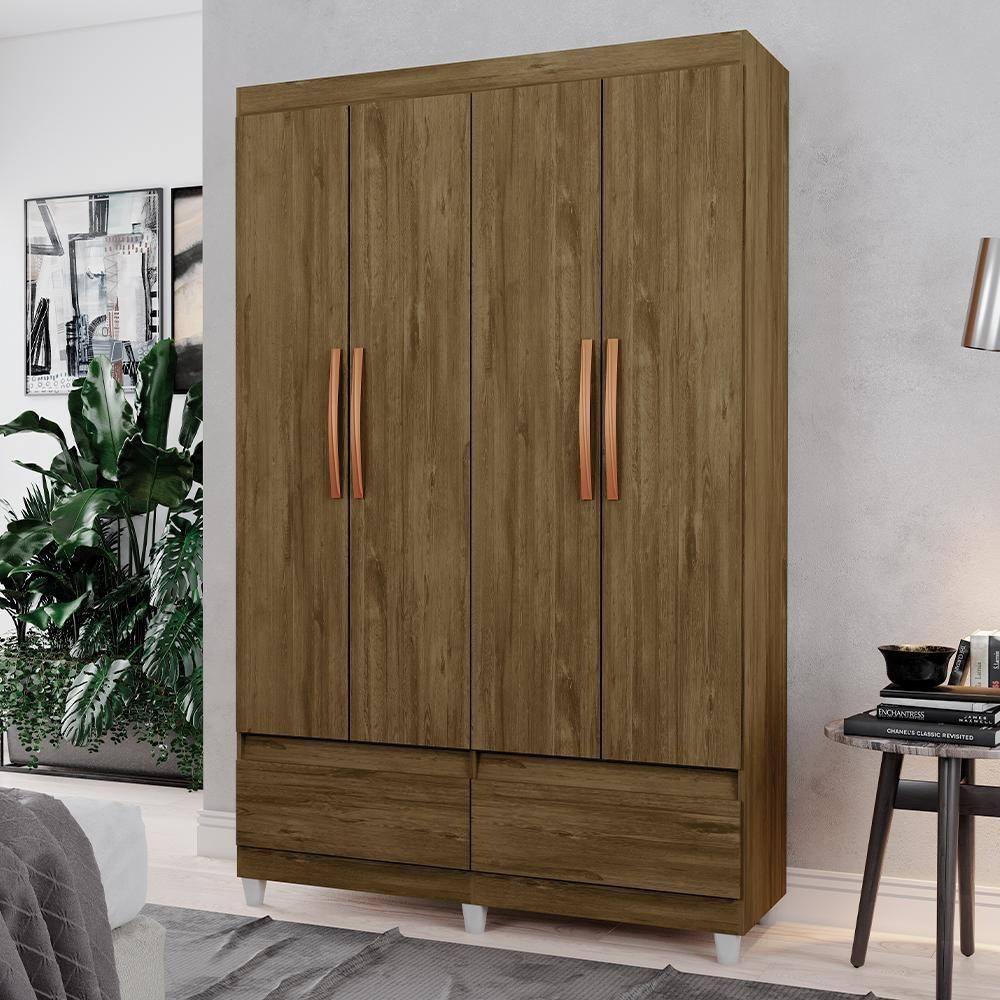 Guarda-roupa Com 2 Gavetas Kawasaki Freijó