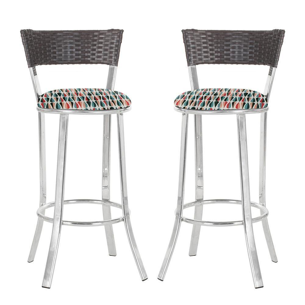 Miniatura Conjunto Com 2 Banquetas Em Alumínio, Fibra Sintética E Impermeável Tc Tabaco Z37