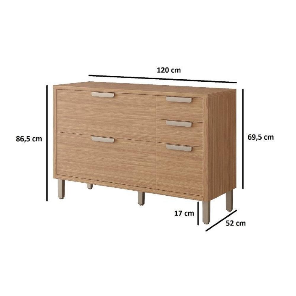 Cozinha Modulada Compacta 4 peças 1 Nicho para Forno ou Micro-ondas Helen Yescasa Freijó/Titanium