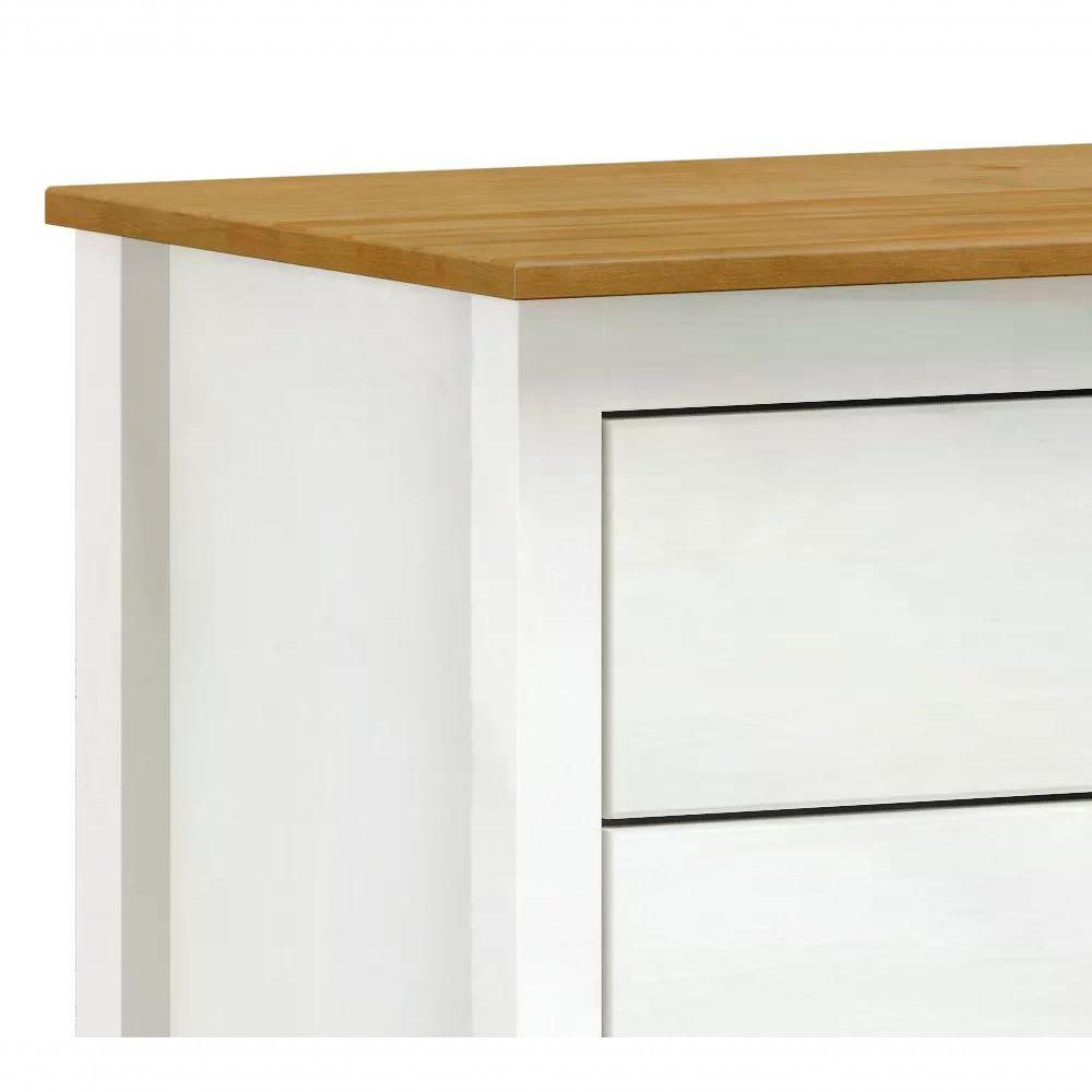 Miniatura Comoda 04 Gv Corrediças Madeira Maciça 9101 Branco Carvalho