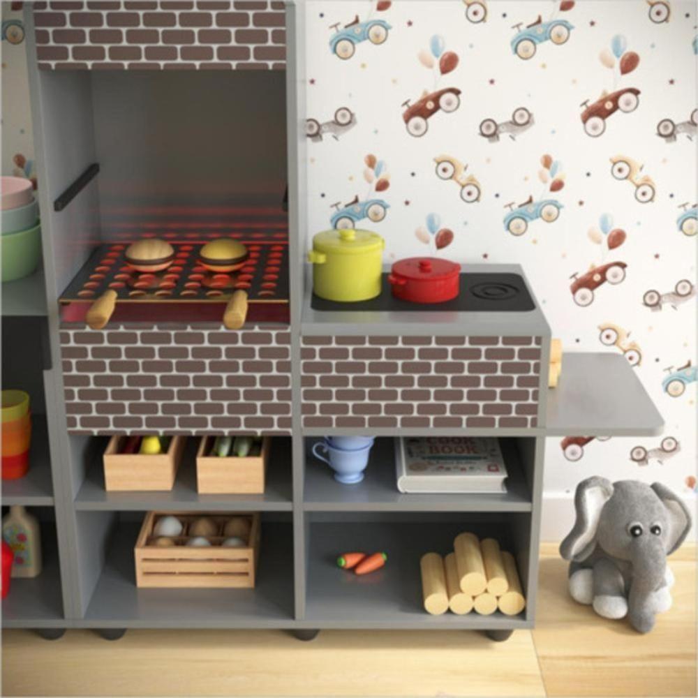 Miniatura Cozinha Churrasqueira Infantil Rubens Cinza