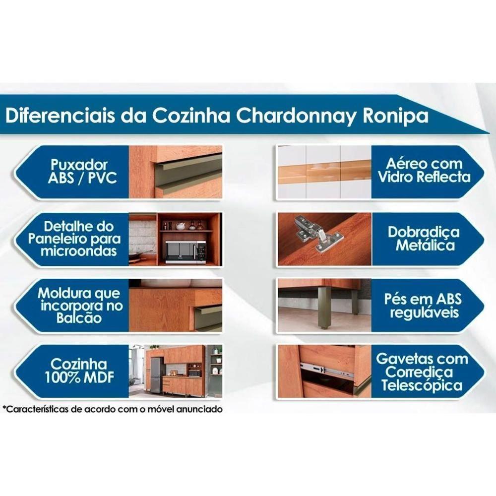 Miniatura Armário De Cozinha Modulado Chardonnay C/ 3 Portas Castanho/branco - Ronipa