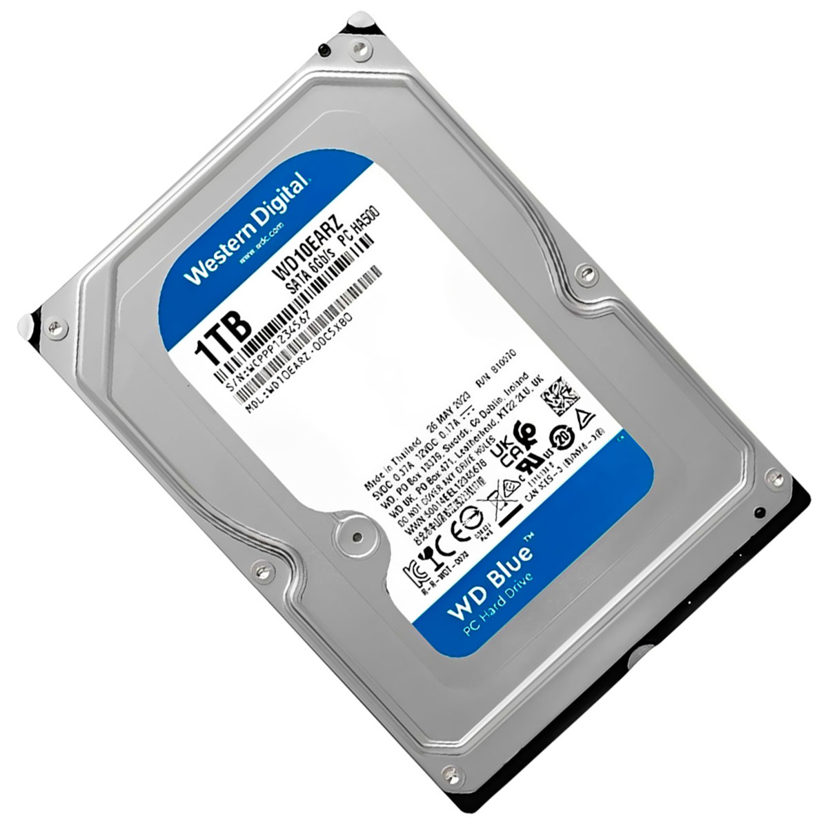 Miniatura HD 1TB Western Digital WD Blue, SATA III 6Gb/s, 5400RPM, Cache 64MB, 3.5" - WD10EARZ