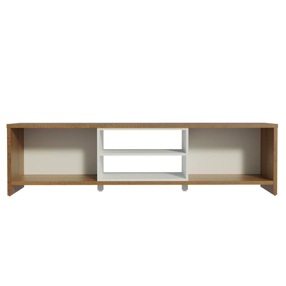 Miniatura Rack Para Tv Até 75 Polegadas 180 Cm 2 Portas Rustic/branco Metz Madesa Rustic