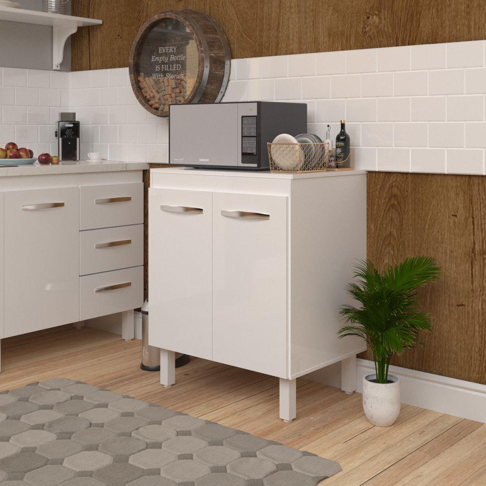 Miniatura Balcão Multiuso Armário Para Cozinha Microondas Forno Jane Mobília Decor Branco