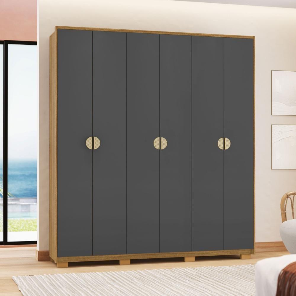 Miniatura Guarda Roupa Casal 6 Portas 4 Gavetas Noronha Nature-alasca