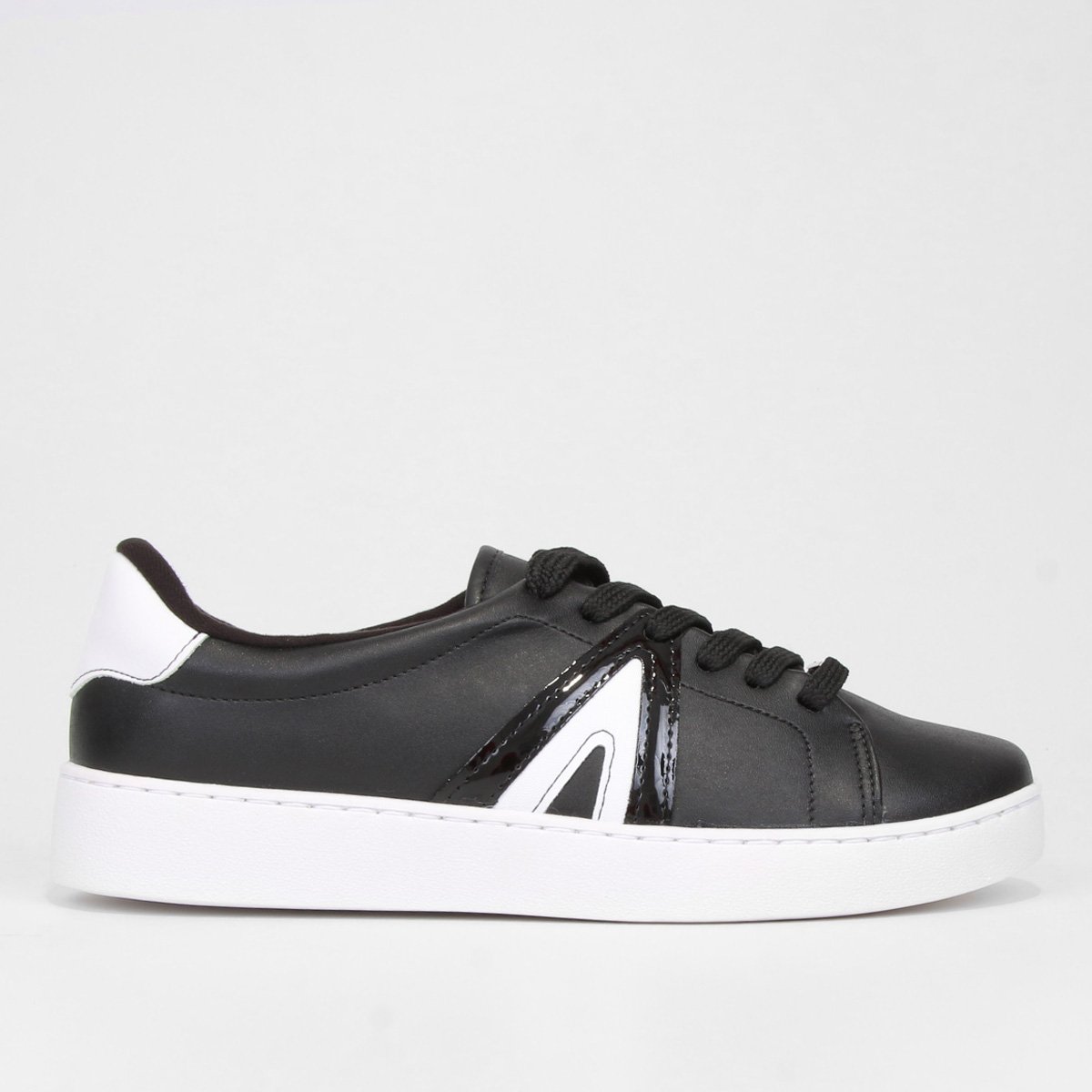 Miniatura Tênis Vizzano Casual Cano Baixo Feminino Preto+Branco - 34