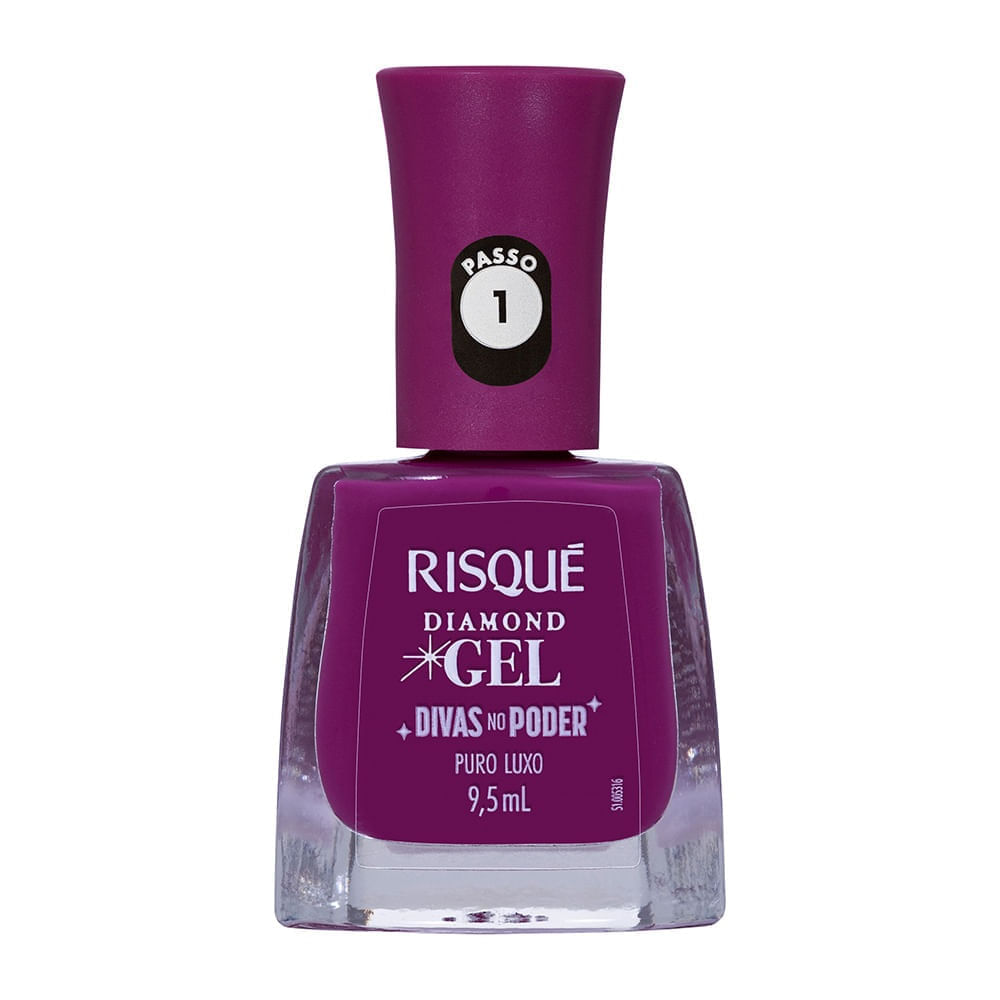 Miniatura Esmalte Risqué Diamond Gel Divas no Poder Puro Luxo 9,5ml