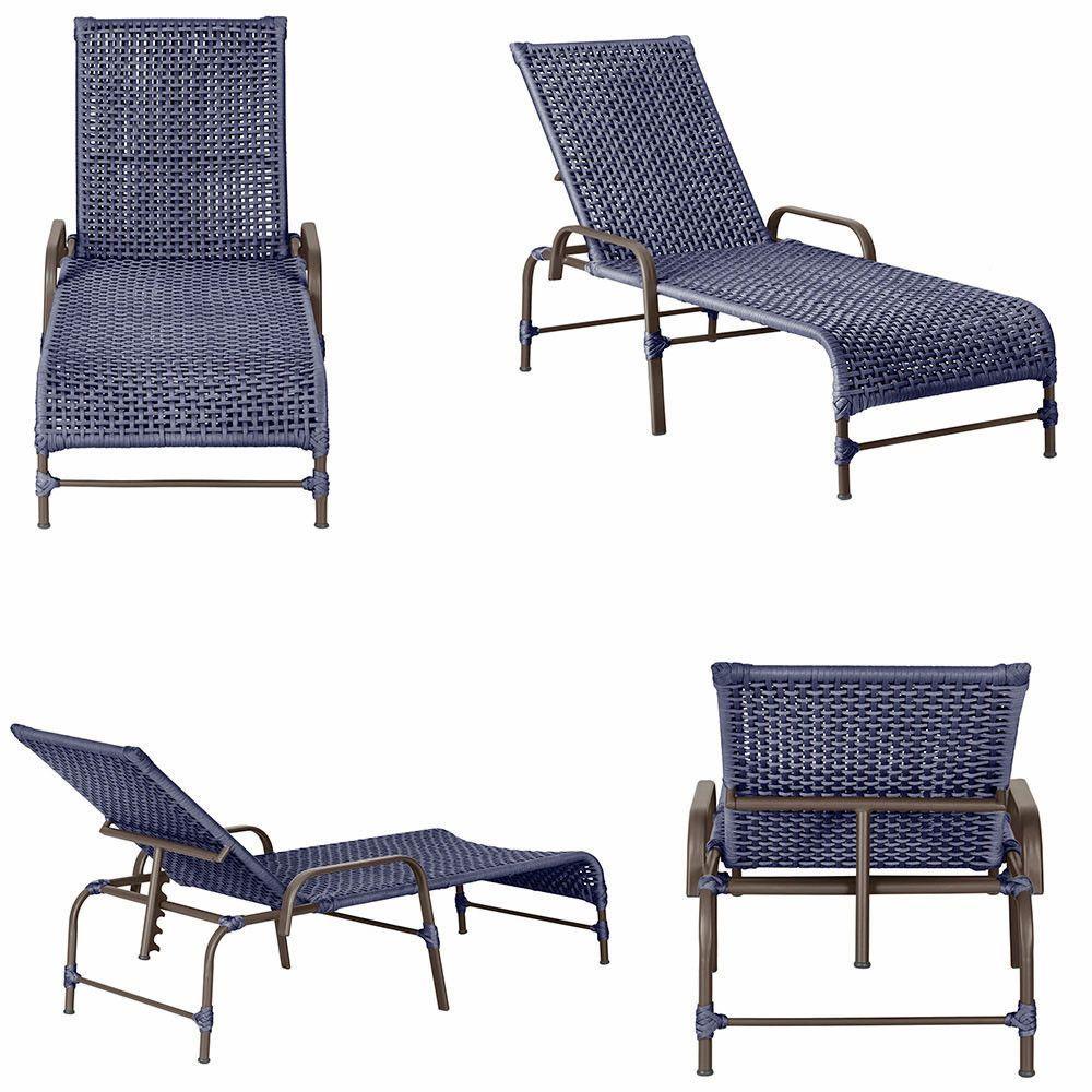 Miniatura Espreguiçadeira Catar Mesa Corda Náutica Piscina Trama Azul