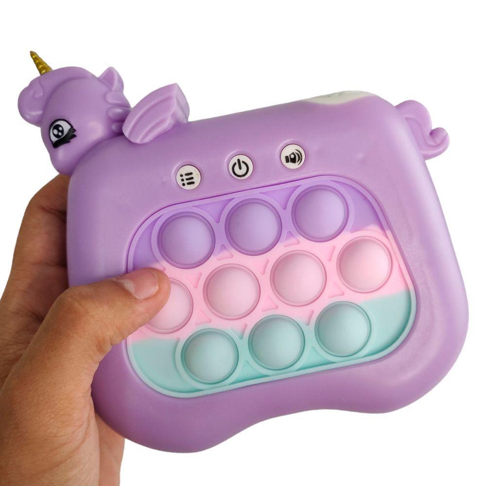 Miniatura Pop It Mini Game Unicornio 4 Modos Som Luzes Jogo Relaxante Portatil Anti Estresse Toys Crianças Fidget Sensorial
