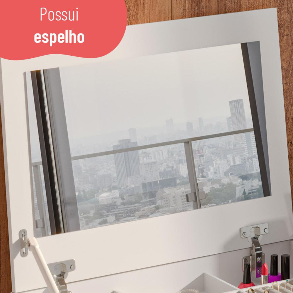 Miniatura Penteadeira com 1 Porta com Espelho e 2 Gavetas 140cm Multimóveis CR35266 Branco