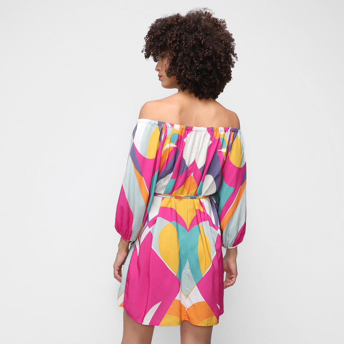 Miniatura Vestido Curto Oh, Boy! Estampado Ombro a Ombro Feminino Estampado - EP