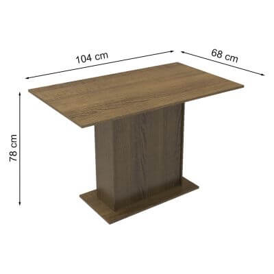 Miniatura Conjunto Sala de Jantar Madesa Talita Mesa Tampo de Madeira com 4 Cadeiras Rustic/Crema/Pérola Cor:Rustic/Crema/Pérola