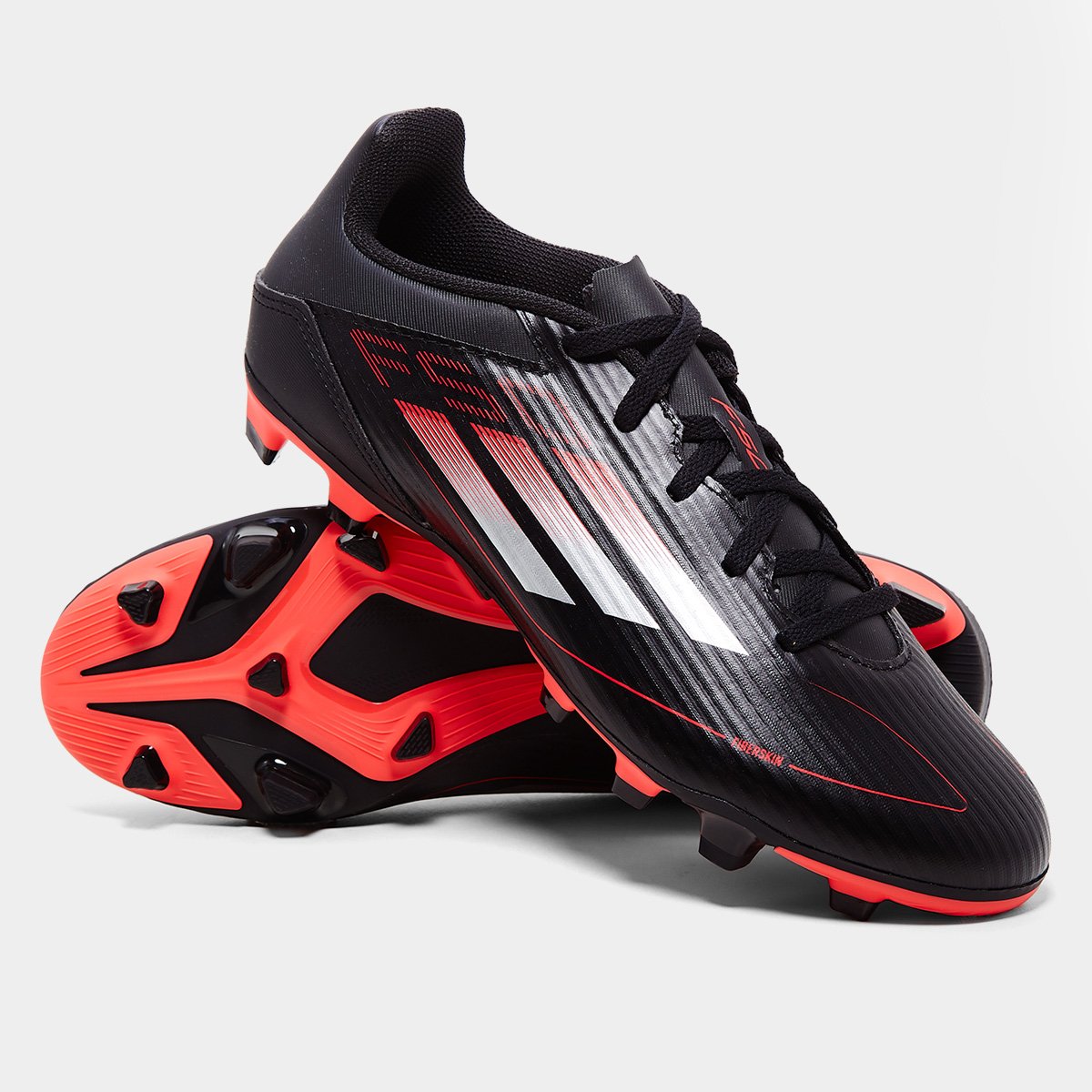 Miniatura Chuteira Campo Adidas F50 Club Unissex Preto+Vermelho - 37
