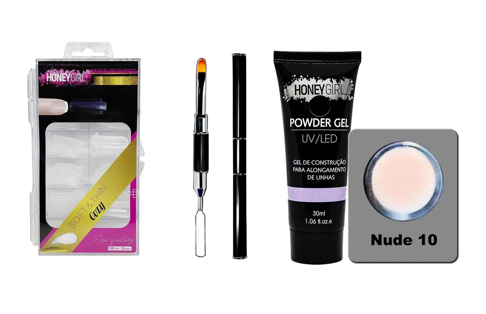 Miniatura Molde F1 Polygel 10 Nude Honey Girl 30Ml Pincel Espatula Nude 10 - Nude - N/A - 3