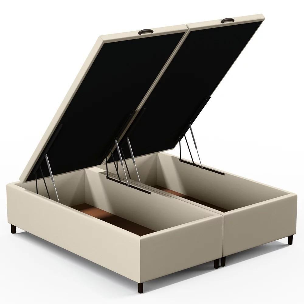 Miniatura Base Cama Box Baú Casal Queen 158cm Hit Z04 Sintético Bege- Mpozenato